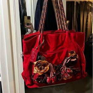 Dan W large purse with leather accents